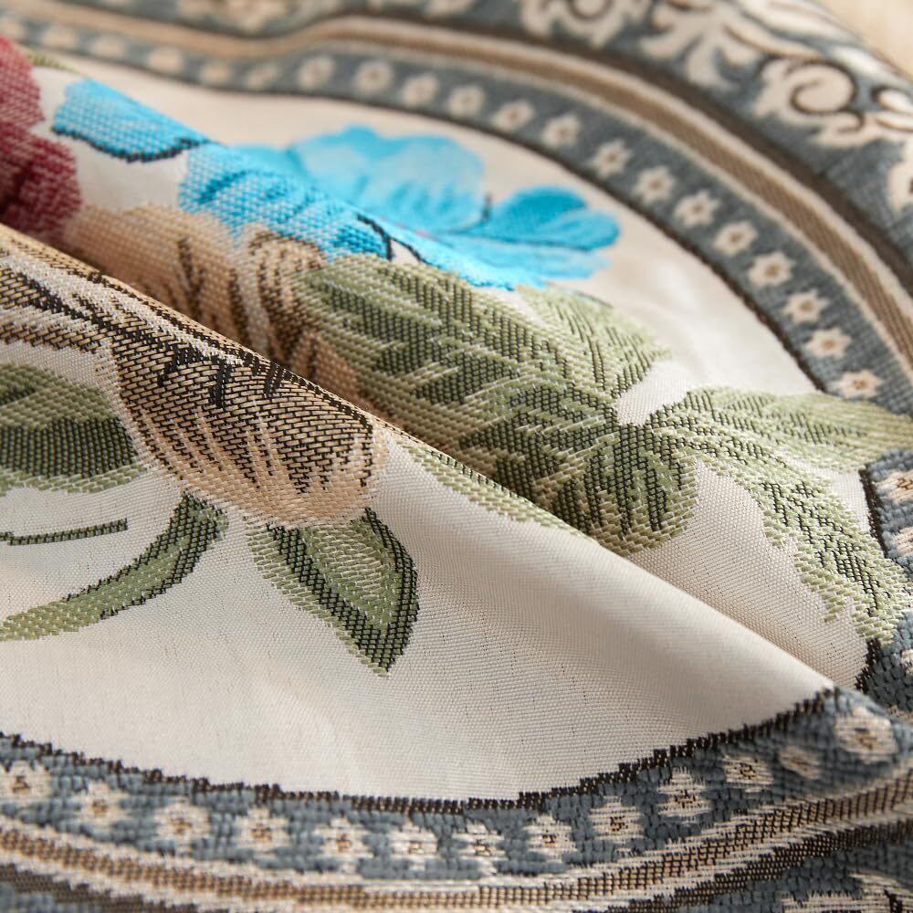 4329 Set of 2 Blue Vintage Embroidered Throw Pillows Covers - Picture 5 of 8